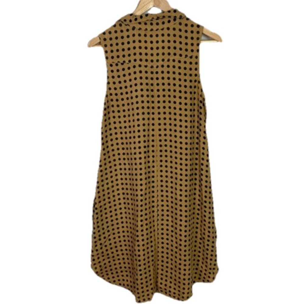 Rosemarine Italian Polka Dot Button Front Sleeveless Linen Dress Small‎ - Picture 2 of 11